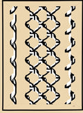 Cream Black Geometric Lattice Rug