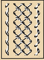 Cream Black Geometric Lattice Rug