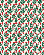 Green Red Berry Holly Sprigs Rug