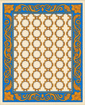Vibrant Geometric Octagon Blue Gold Rug