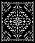 Monochromatic Celestial Starburst Mandala Rug