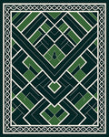 Emerald Green Geometric Art Deco Rug