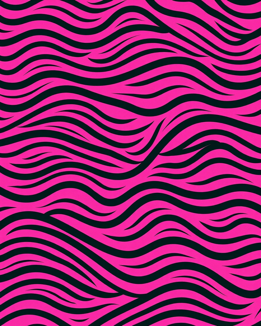 Vibrant Pink Zebra Wave Rug
