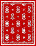 Crimson White Snowflake Medallion Rug