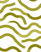 Olive Green Brushstroke Swirl Rug