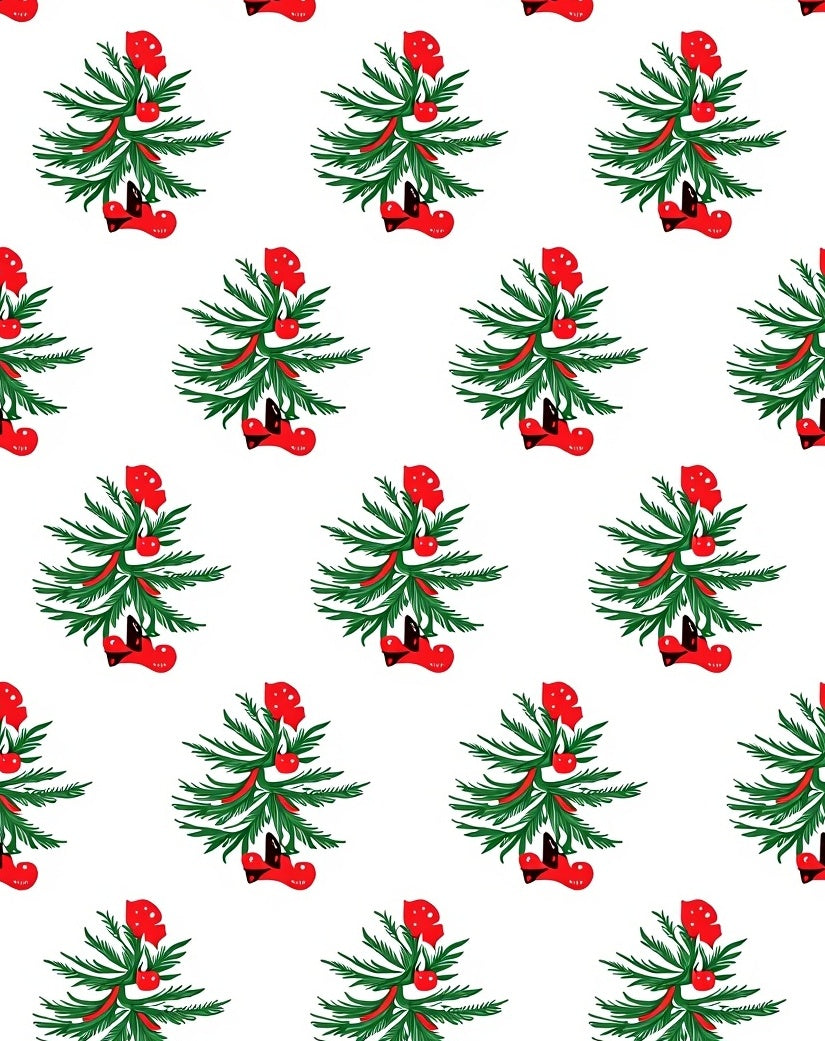 Green Christmas Tree with Red Baubles Rug