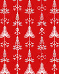 Red White Nordic Tree Snowflake Icon Rug