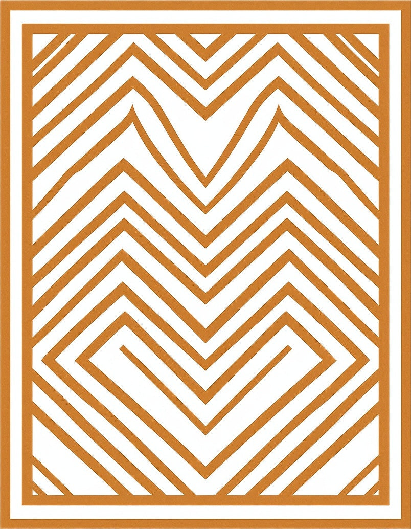 Amber Zigzag Geometric Maze Rug