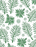 Green Foliage Botanical Swirl Rug