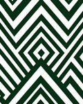 Dark Green White Geometric Maze Rug