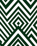Dark Green White Geometric Maze Rug