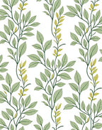 Green Leafy Botanical Vine Repeats Rug