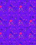 Vivid Purple Pink Cartoon Figures Rug