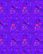 Vivid Purple Pink Cartoon Figures Rug