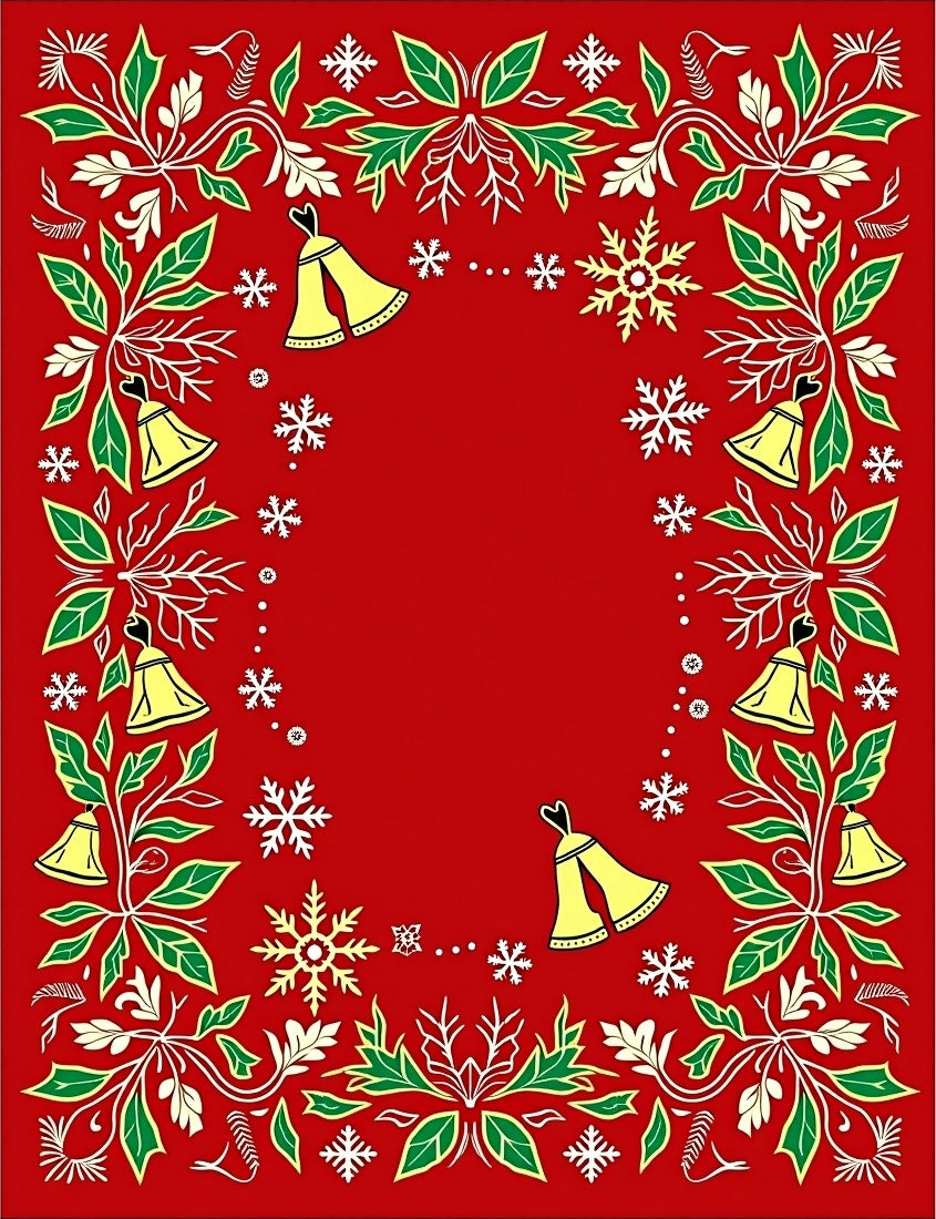 Red Festive Jingle Bell Garland Rug