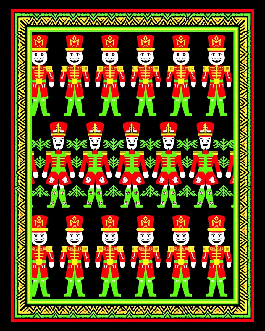 Red Green Soldier Bordered Rug