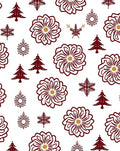 Crimson Snowflake and Pine Woodland Rug