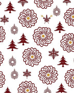 Crimson Snowflake and Pine Woodland Rug