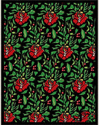 Bold Red Floral Botanical Garden Rug