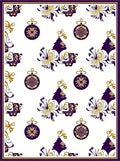 Elegant Purple Gold Ornament Tree Garland Rug