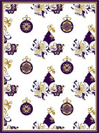 Elegant Purple Gold Ornament Tree Garland Rug