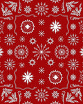 Crimson White Snowflake Cluster Art Rug