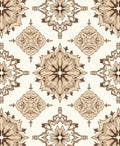 Brown Floral Medallion Repeating Pattern Rug
