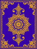 Royal Blue Golden Floral Medallion Rug