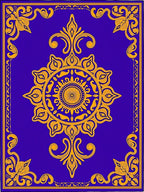 Royal Blue Golden Floral Medallion Rug