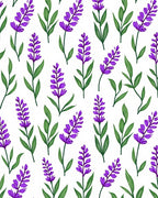 Purple Lavender Blooms Green Stems Rug