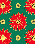 Radiant Red Yellow Floral Bloom Rug