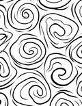 Monochromatic Swirl Abstract Line Art Rug