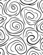 Monochromatic Swirl Abstract Line Art Rug