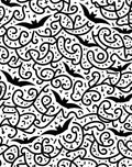 Whimsical Black Bat Swirls Rug