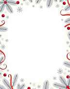 Crimson Red Festive Ornament Garland Rug