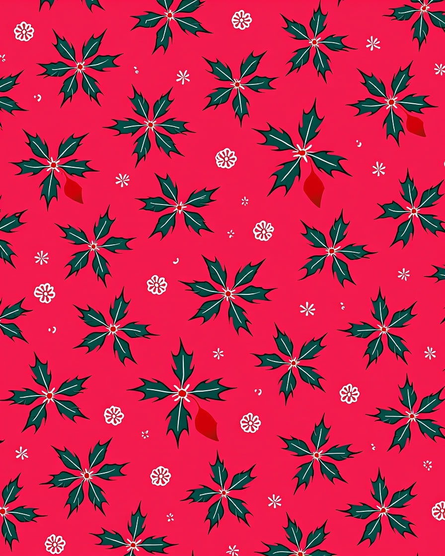 Christmas Holly Starburst Red Rug