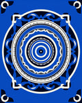 Vibrant Blue Concentric Mandala Rug