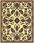 Rich Plum Floral Scroll Medallion Rug