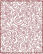 Crimson Swirls and Spirals Artwork Rug