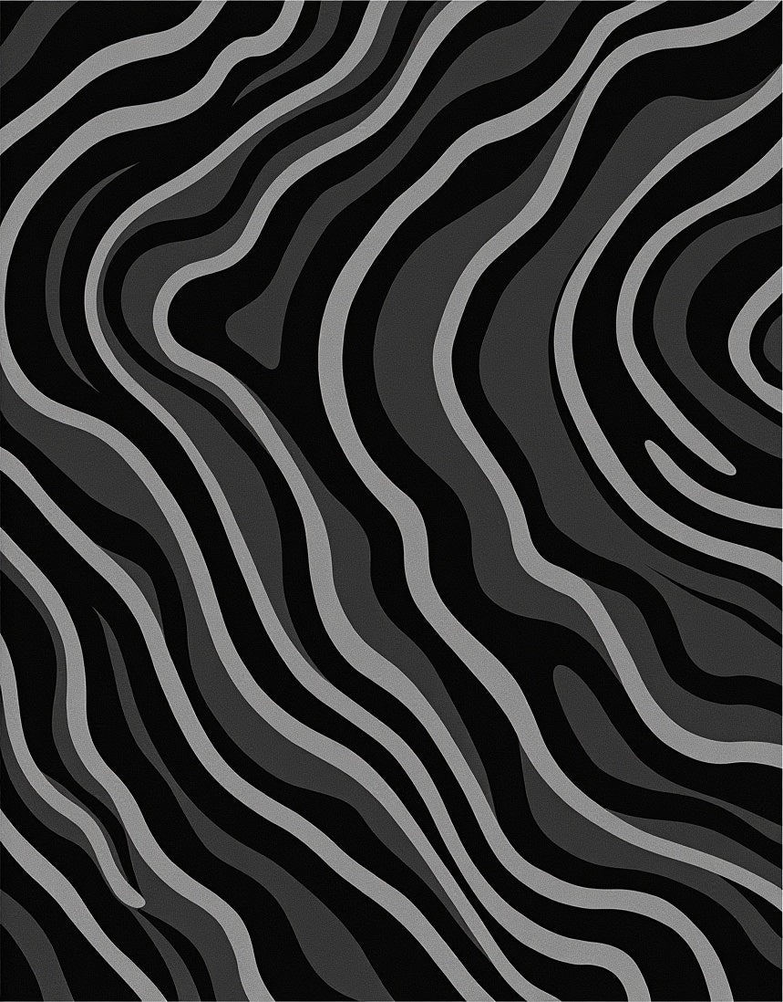 Dark Grey Swirling Stripe Rug