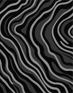 Dark Grey Swirling Stripe Rug
