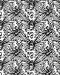 Black White Opulent Floral Swirl Rug