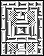 Bold Labyrinth Black White Lines Rug