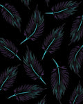 Purple Teal Feather Outline Rug