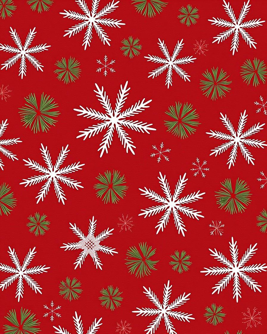 Red White Green Snowflake Explosion Rug