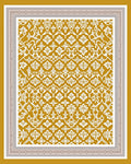 Golden White Floral Lattice Rug