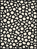 Black and Cream Blossom Cluster Rug