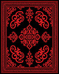 Bold Red Intricate Floral Medallion Rug