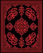 Bold Red Intricate Floral Medallion Rug