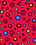 Red Button Medley Collage Rug